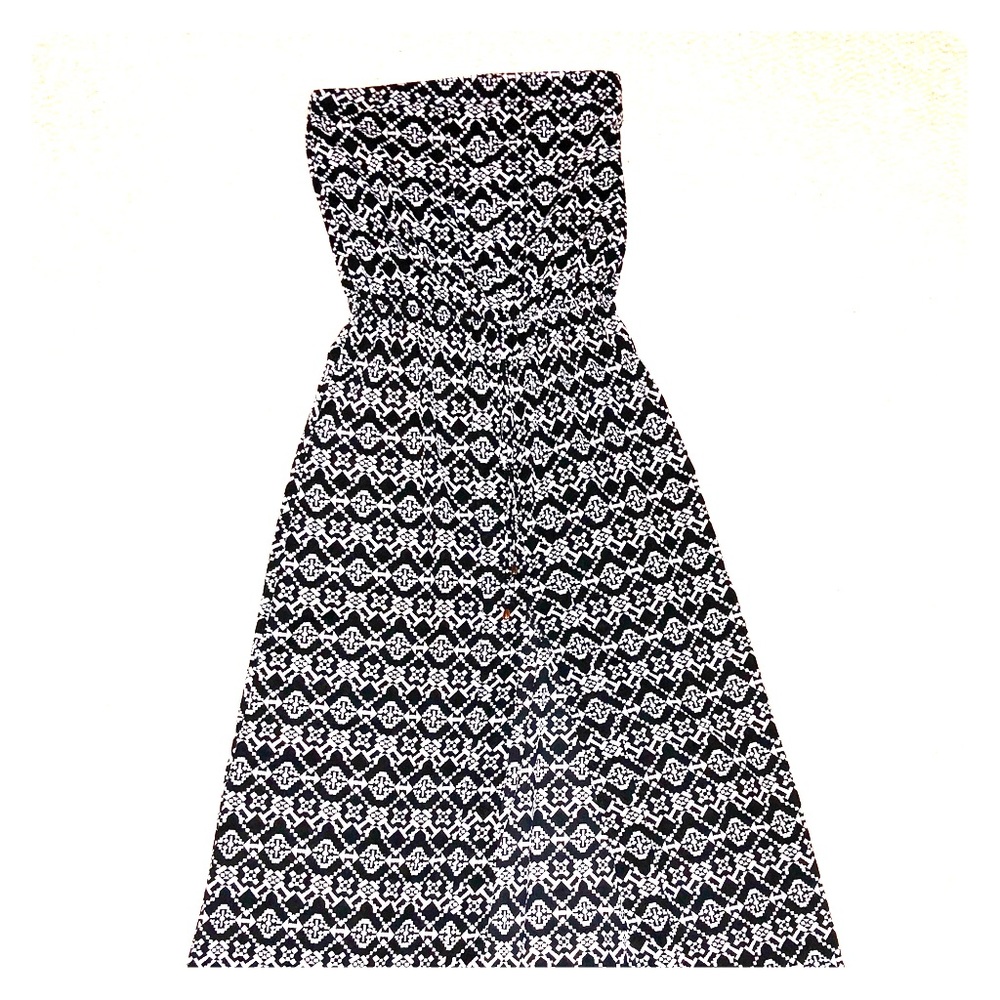 Printed, Strapless Maxi dress